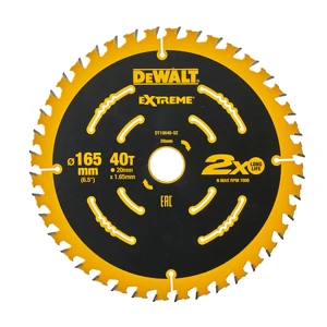 DeWalt DT10640 Xtreme Cordless Saw Blade, 165x20mmx40T